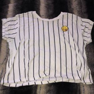 Black/White striped croptop